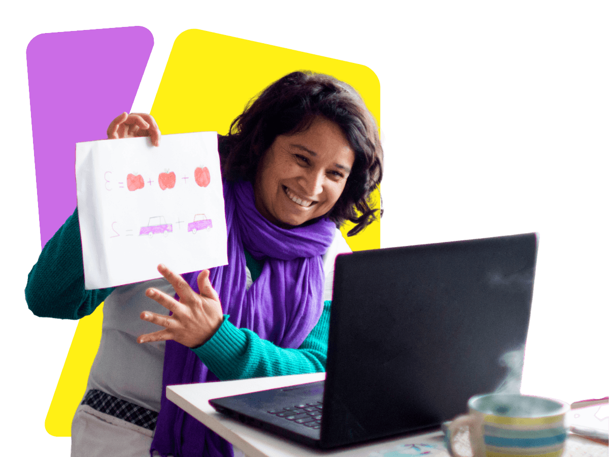 Online English teacher delivering an interactive lesson